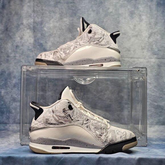 Nike Air Jordan Dub Zero White Cool Grey Basketball Shoes 311046-105 Men's 9.5 - Picture 2 of 7